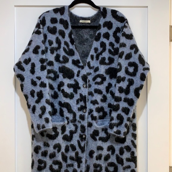 Ragdoll LA Fuzzy Leopard Mohair & Wool-Blend Cardigan - Picture 5 of 10